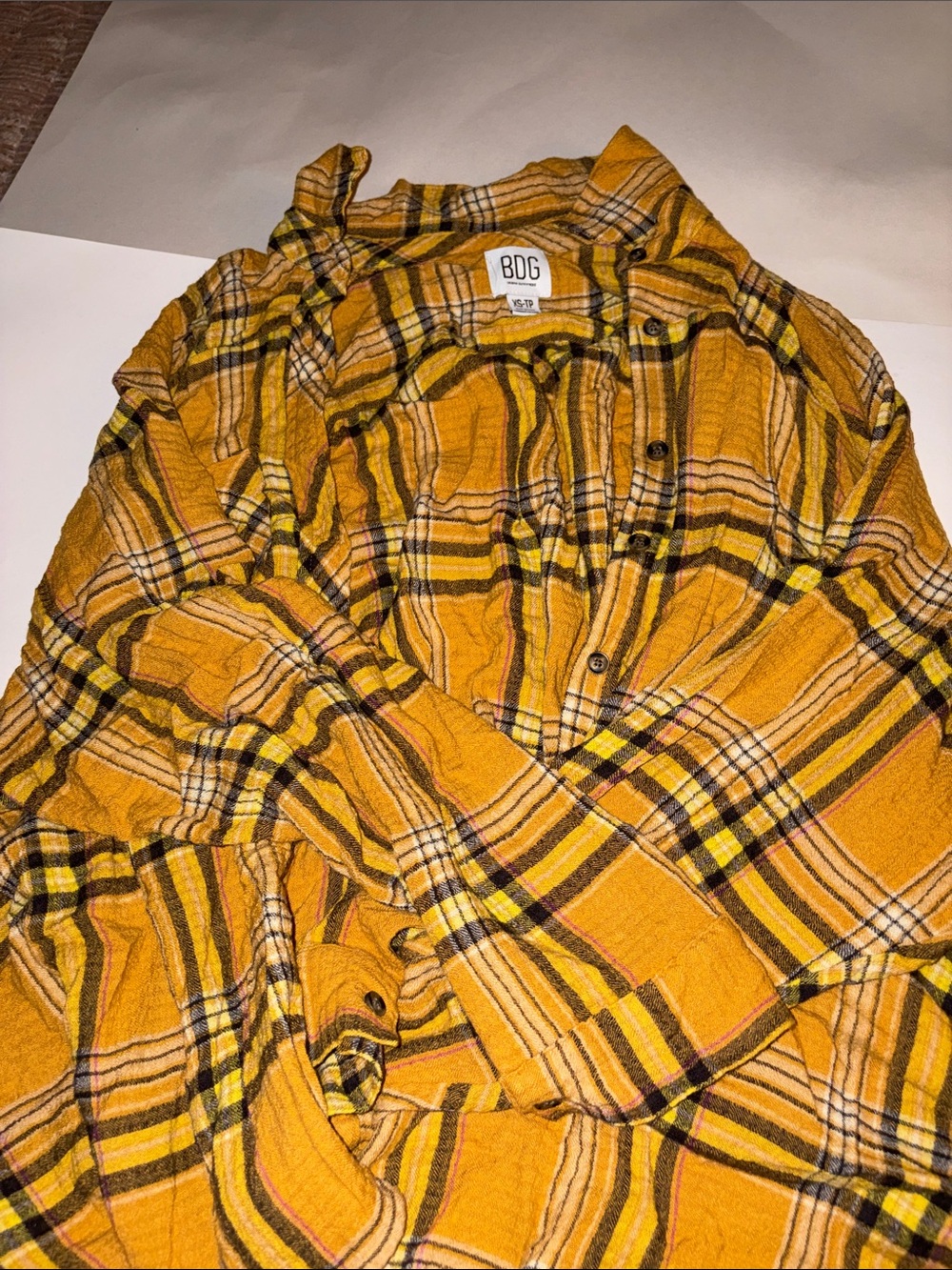 BDG Yellow Plaid Button-Down Shirt